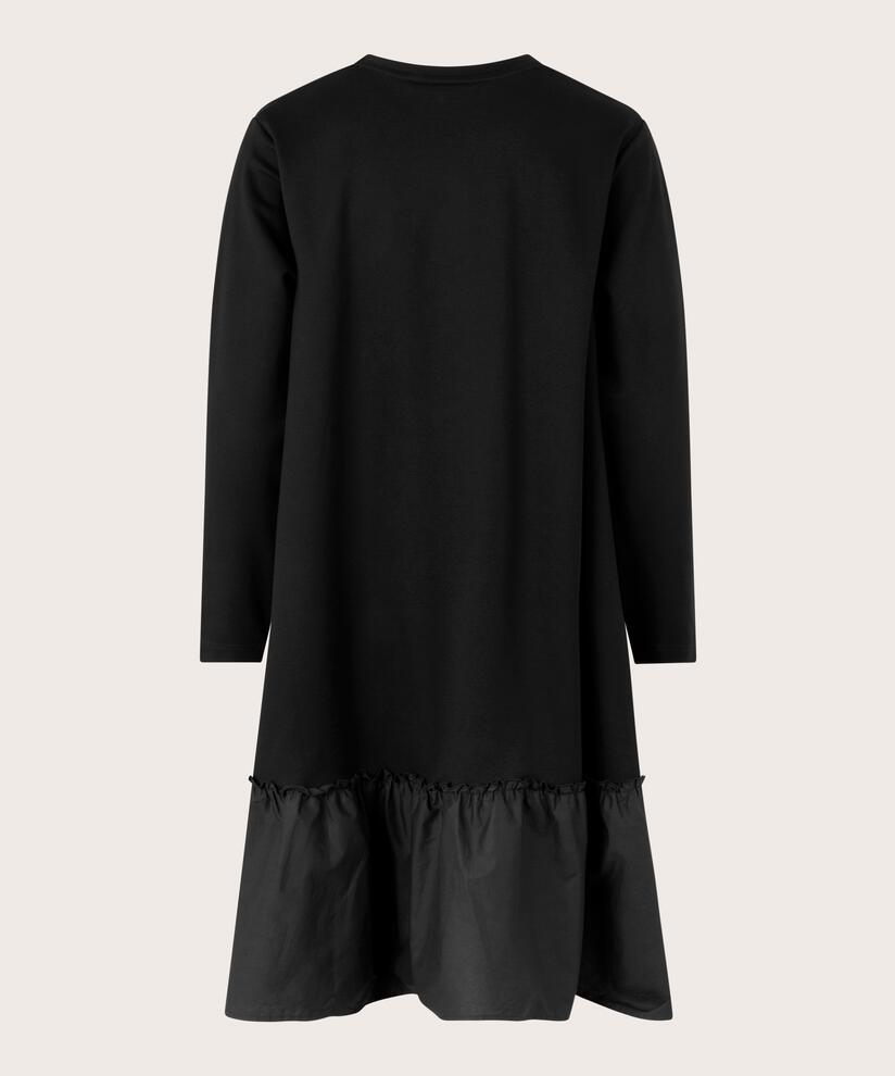 robe à manches longues en jersey, Black