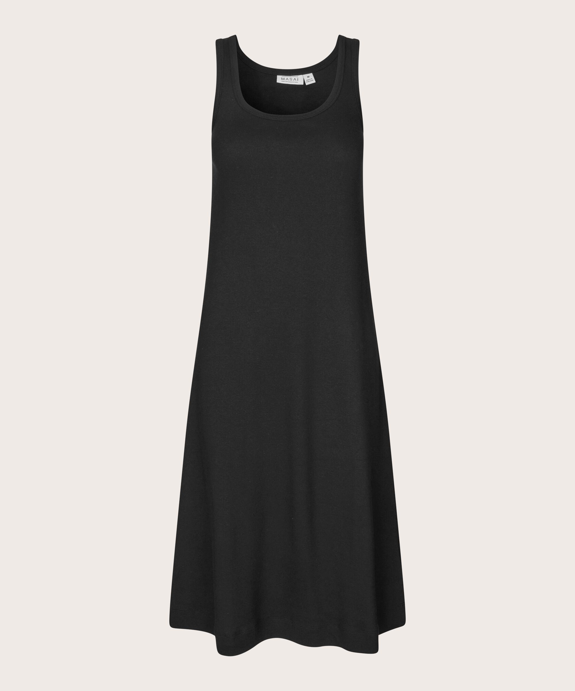 robe à bretelles en jersey doux avec un décolleté profond, Black