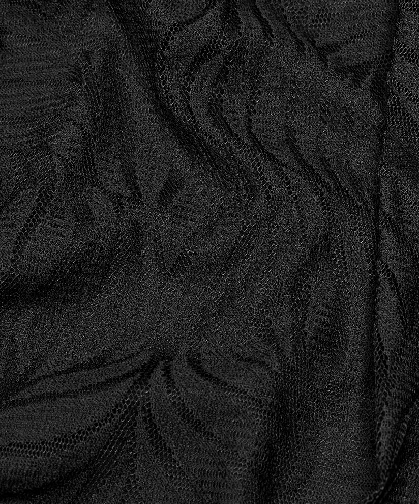 blouse en dentelle jersey avec ourlet péplum, Black