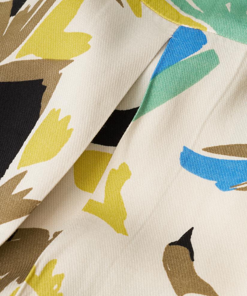 robe en viscose imprimée avec col en V, Dusky Green