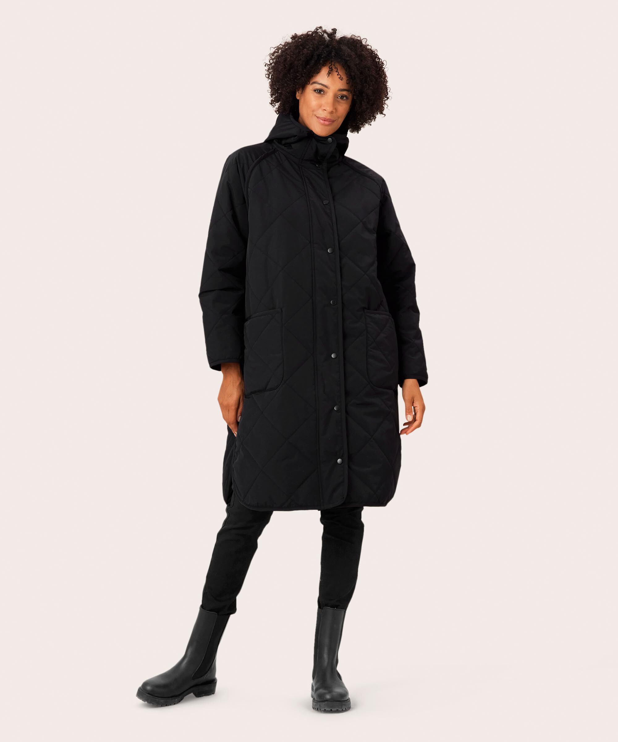 manteau matelassé à capuche, Black