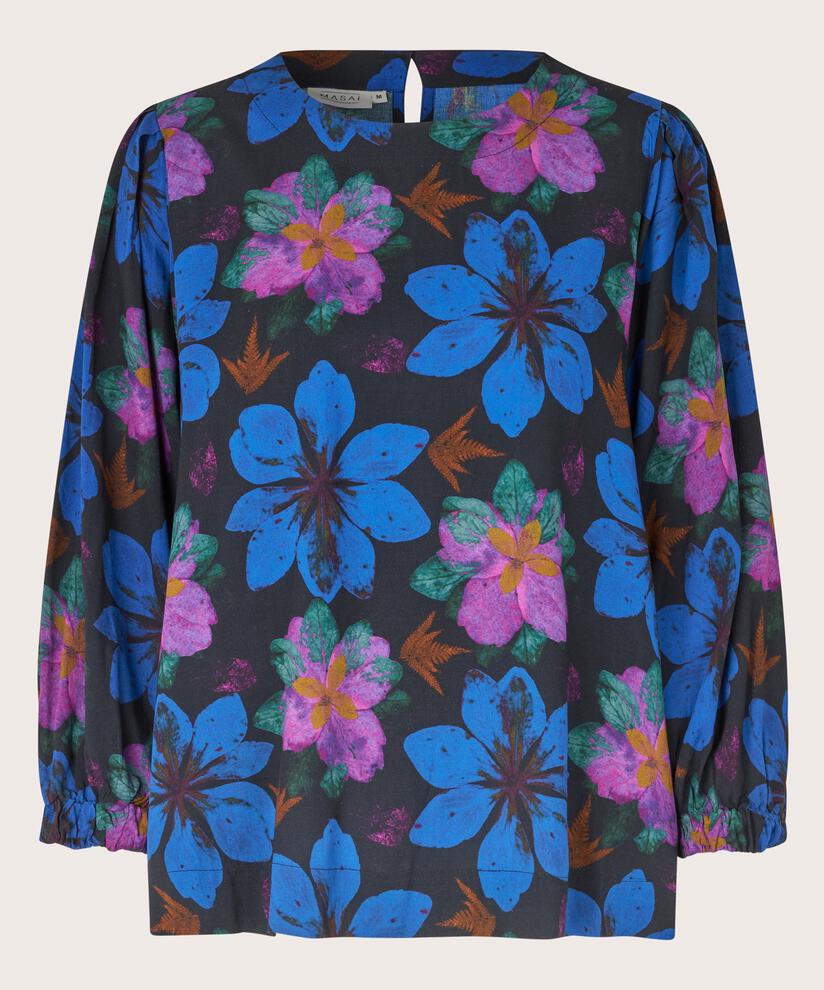 Blouse en viscose à col rond, Wild Aster
