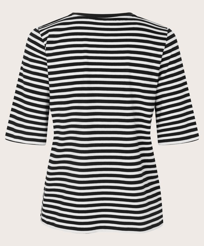 T-shirt à col rond et manches 1/2, Black