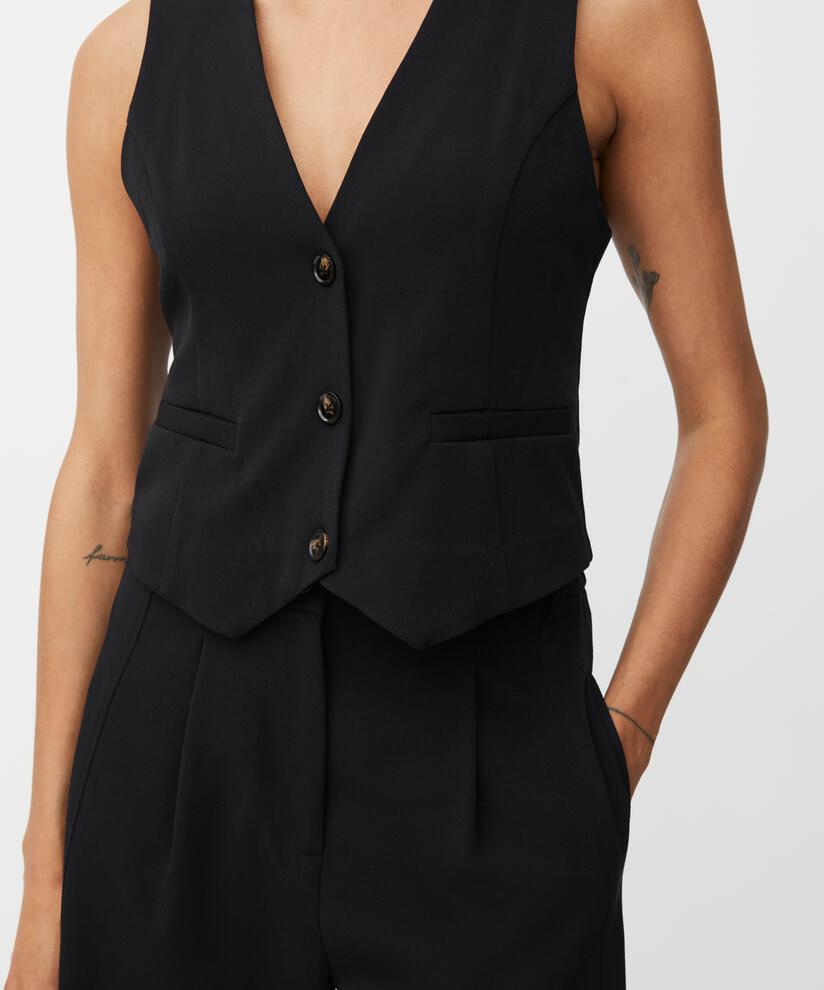 gilet avec poches passepoilées, Black