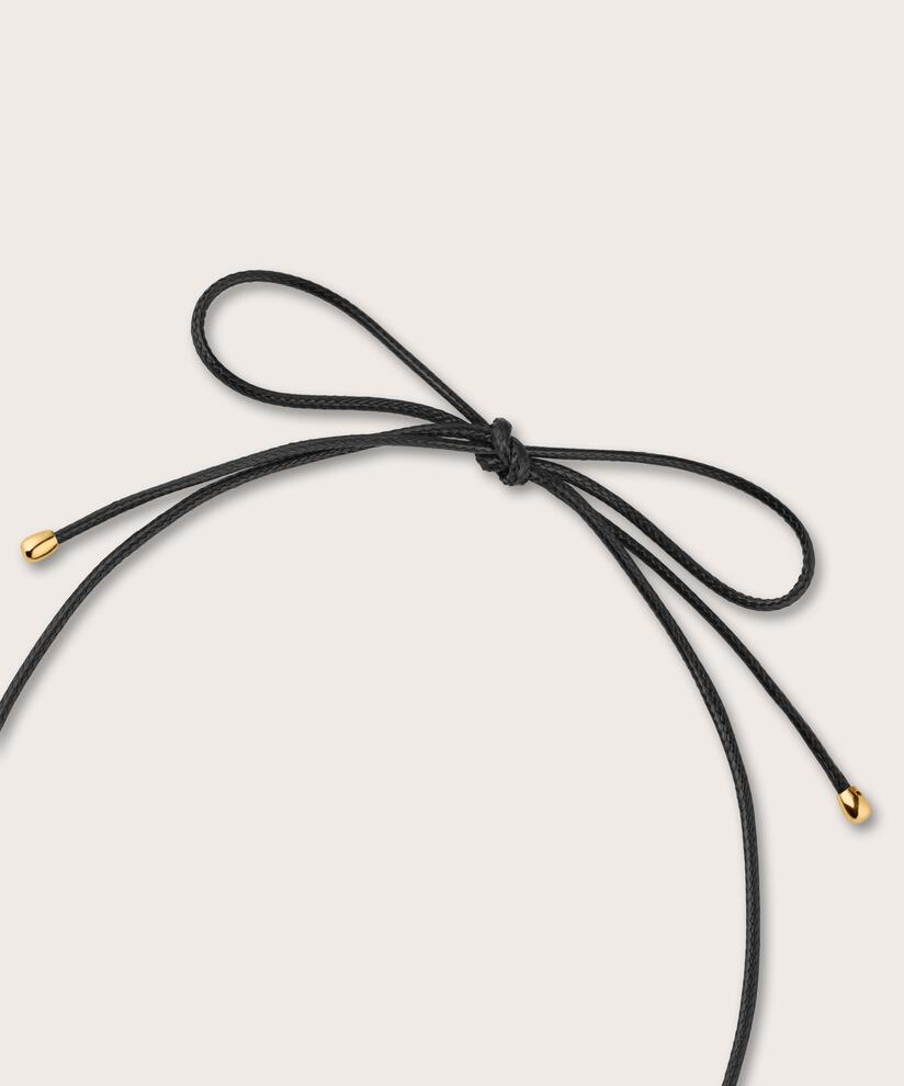 cordon en cuir avec coeur plaqué or, Gold