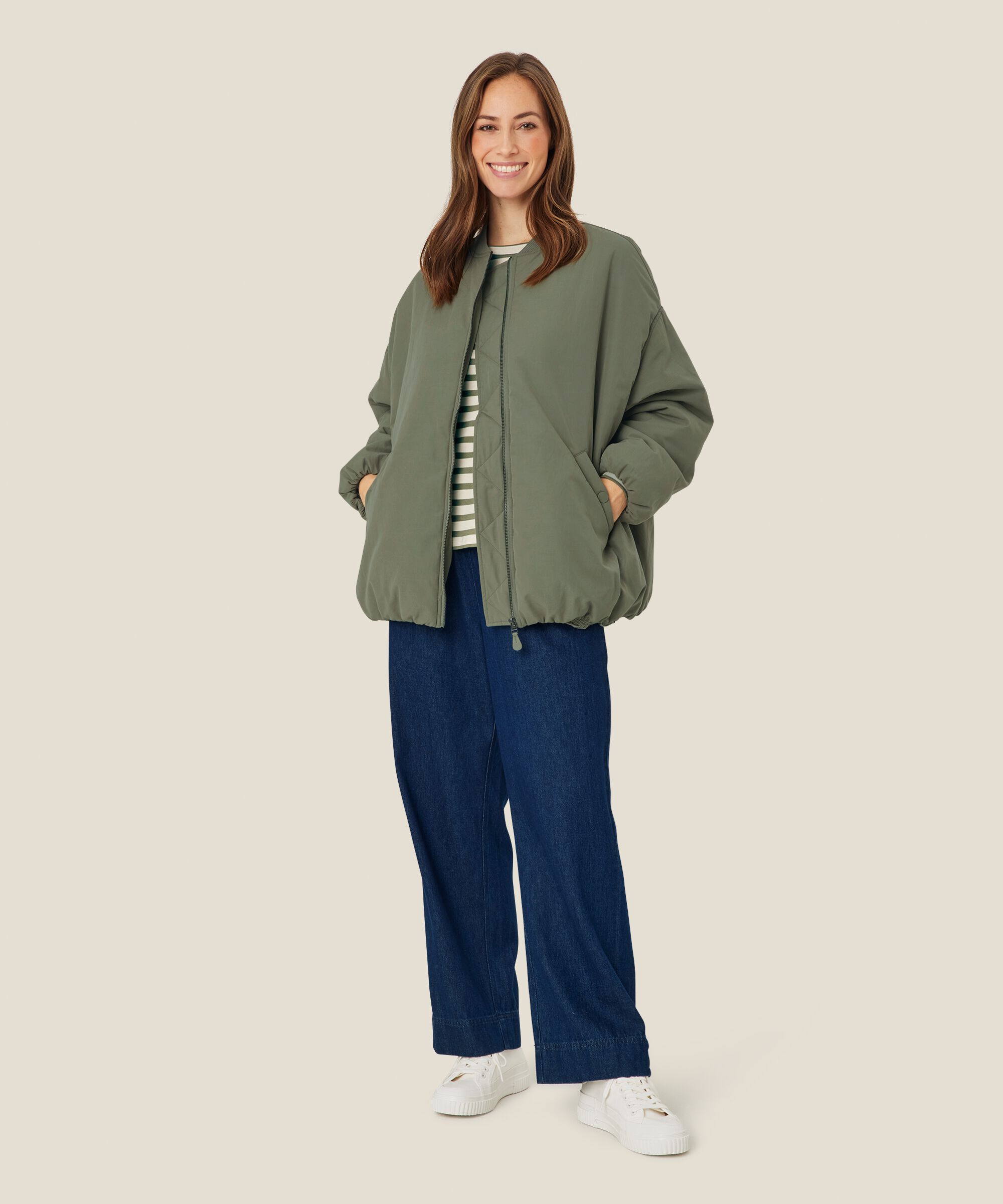 bomber avec poches fendues, Vetiver