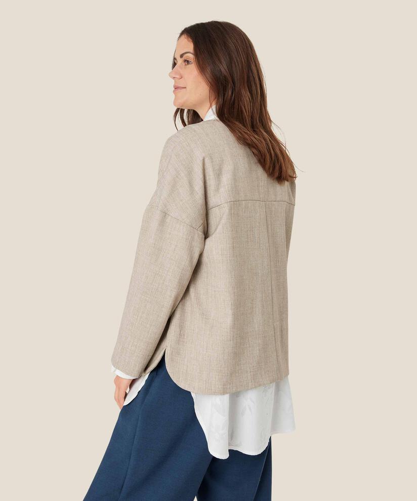 veste avec poches et boutons cachés, Beige melange