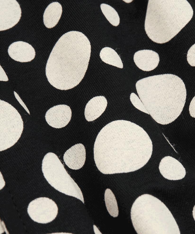 Tunique Imprimée À Manches Longues, Black