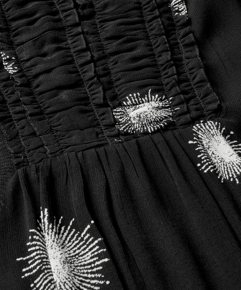 blouse en viscose transparente avec détails volants, Black