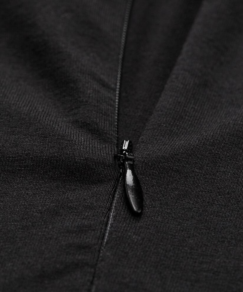 robe en jersey à manches longues avec zip au cou, Black
