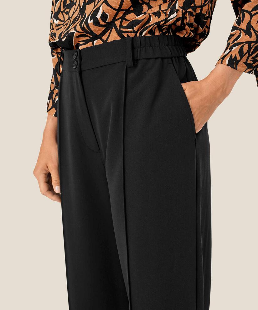 pantalon classique avec plis cousus, Black