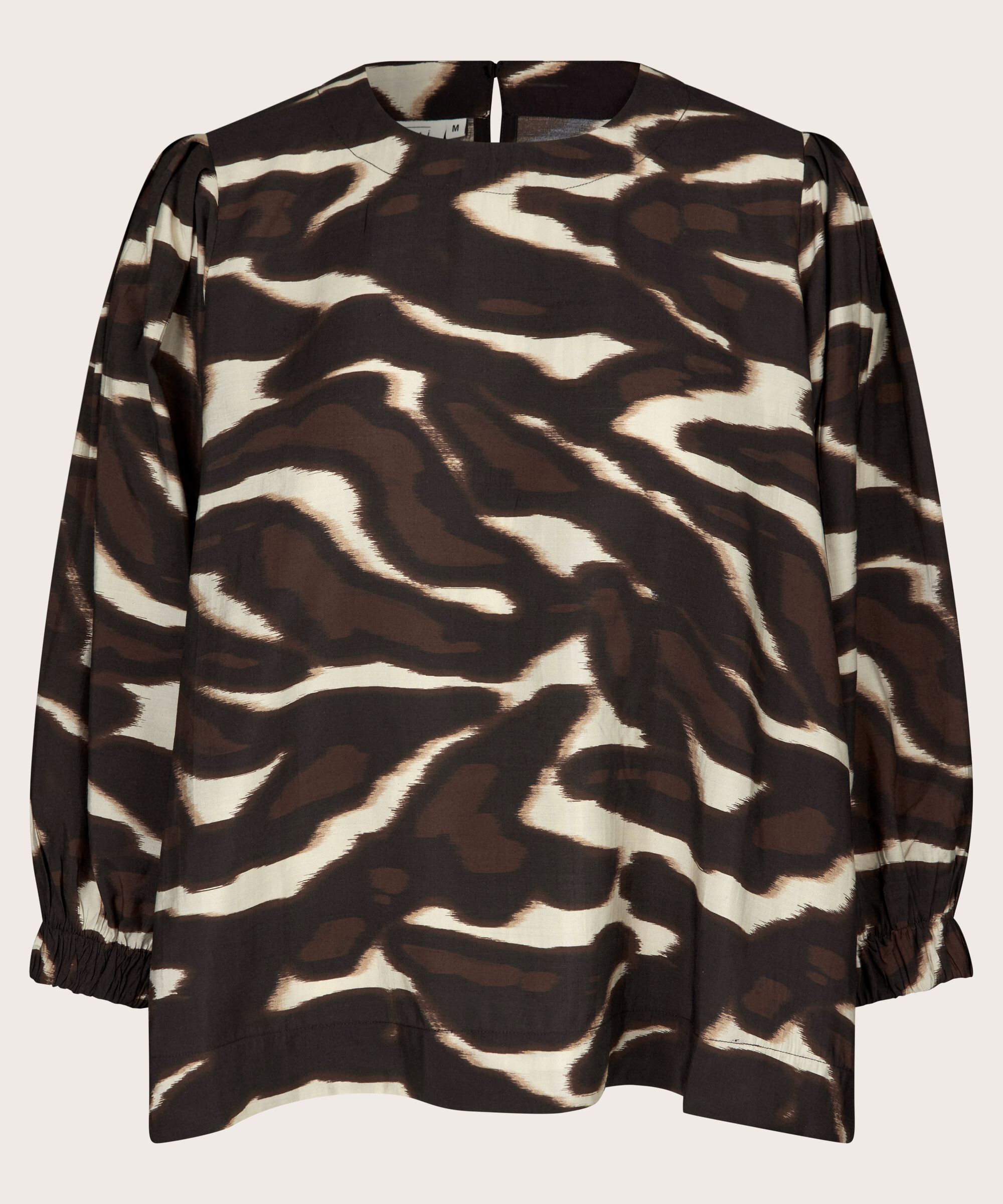 Blouse En Viscose À Col Rond, Coffee Bean