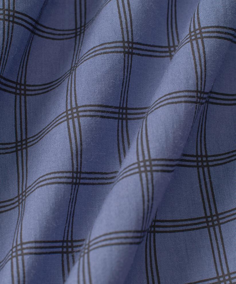 Chemise en coton à carreaux avec lien au cou, Bijou Blue
