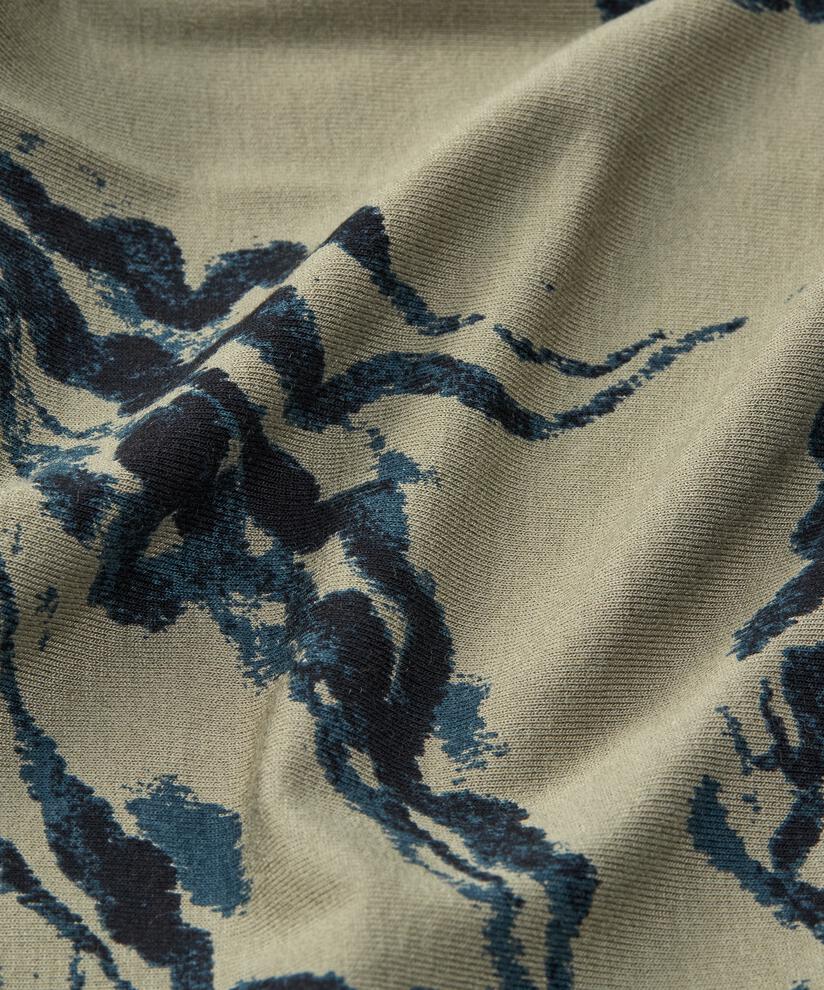 tunique en jersey imprimé avec jupe à basque, Vetiver