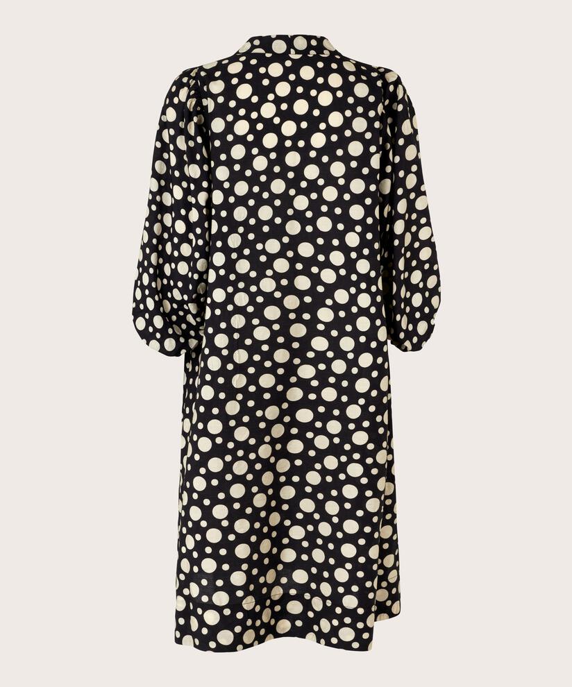 robe à manches volumineuses et poches fendues, Black