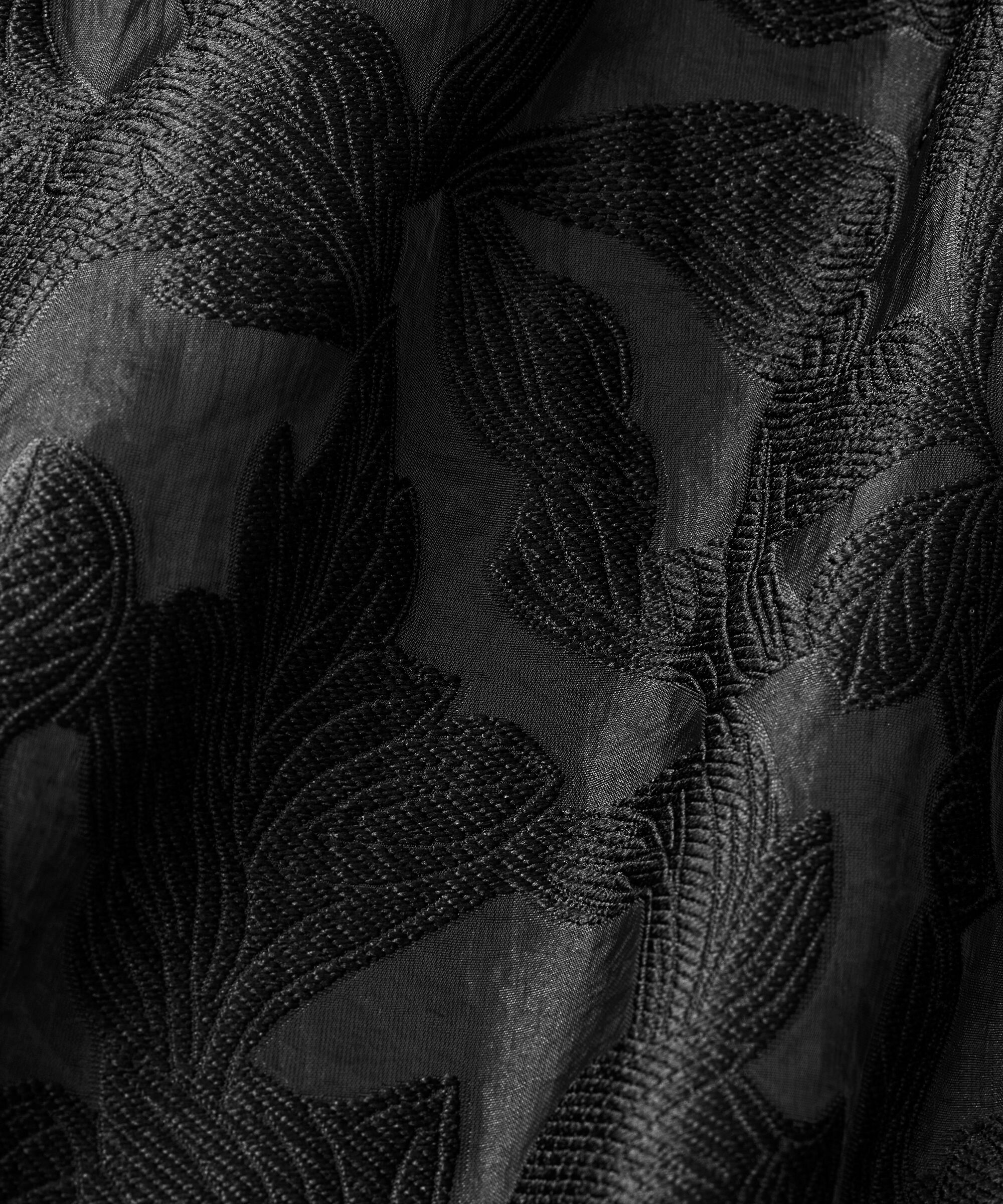 chemise tissée en jacquard avec drapés au dos, Black