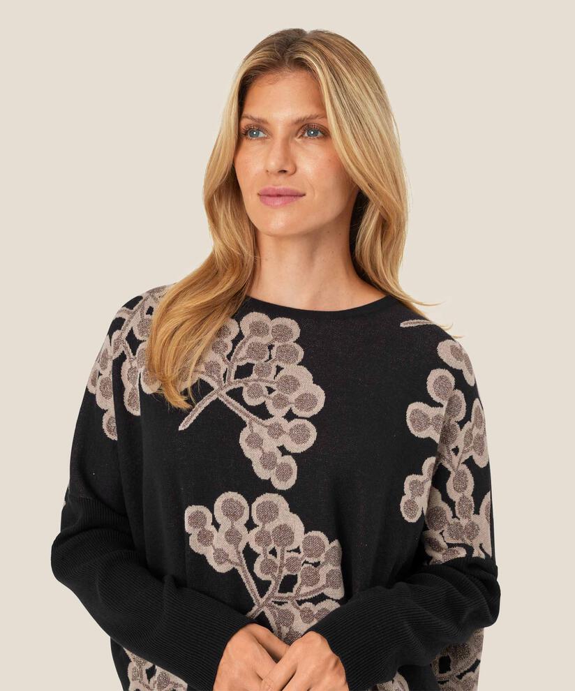 pull en coton à motif floral, Black