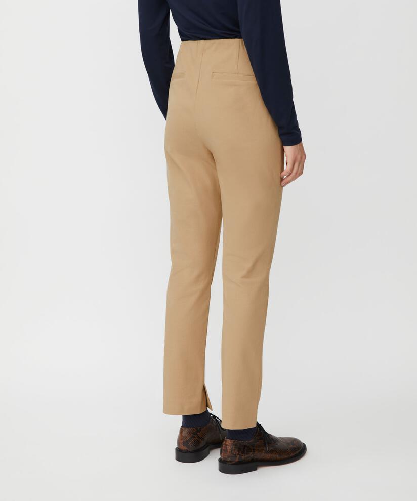 pantalon slim à fentes courtes, Travertine