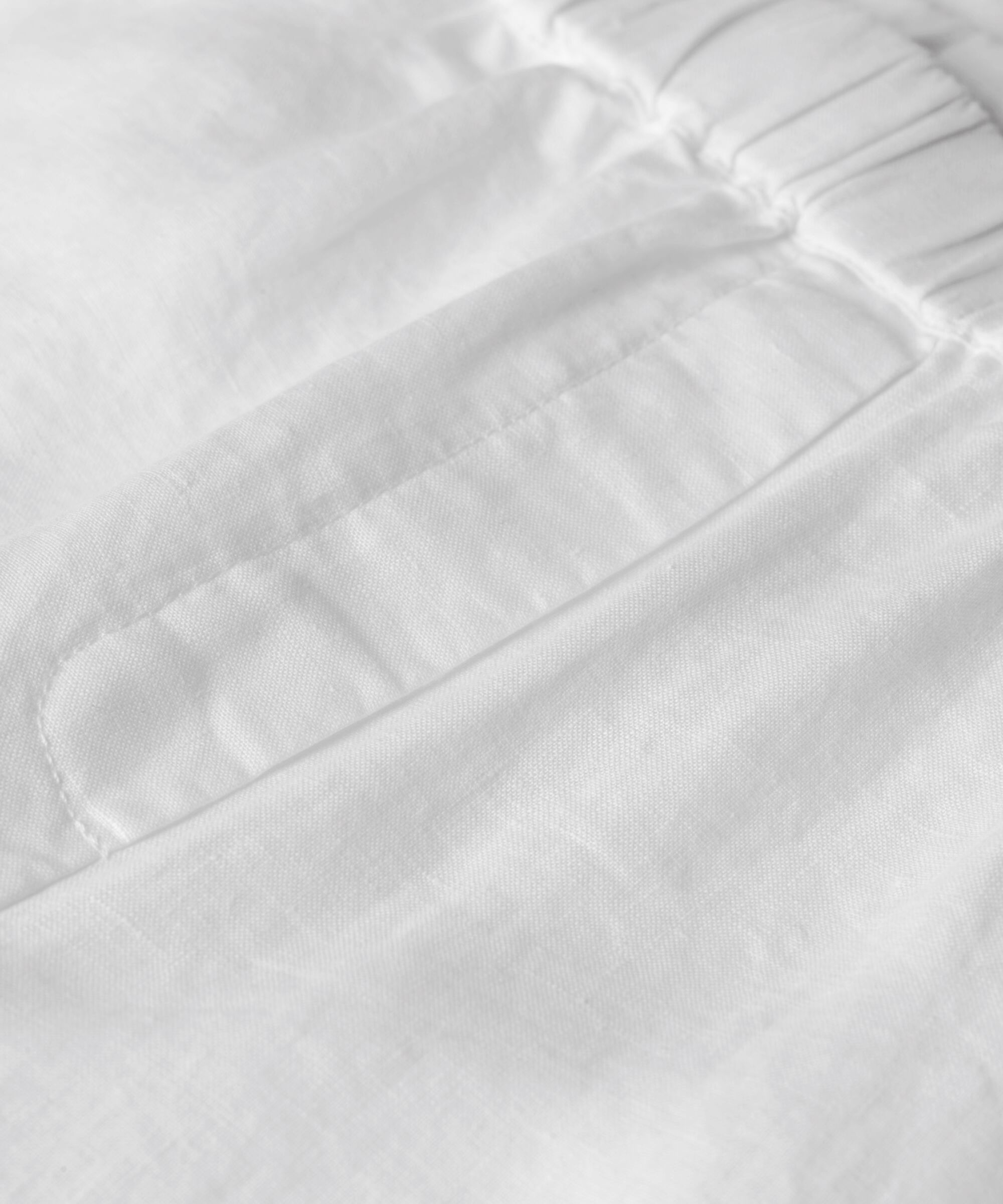 pantalon en lin à jambes larges et taille élastique, White