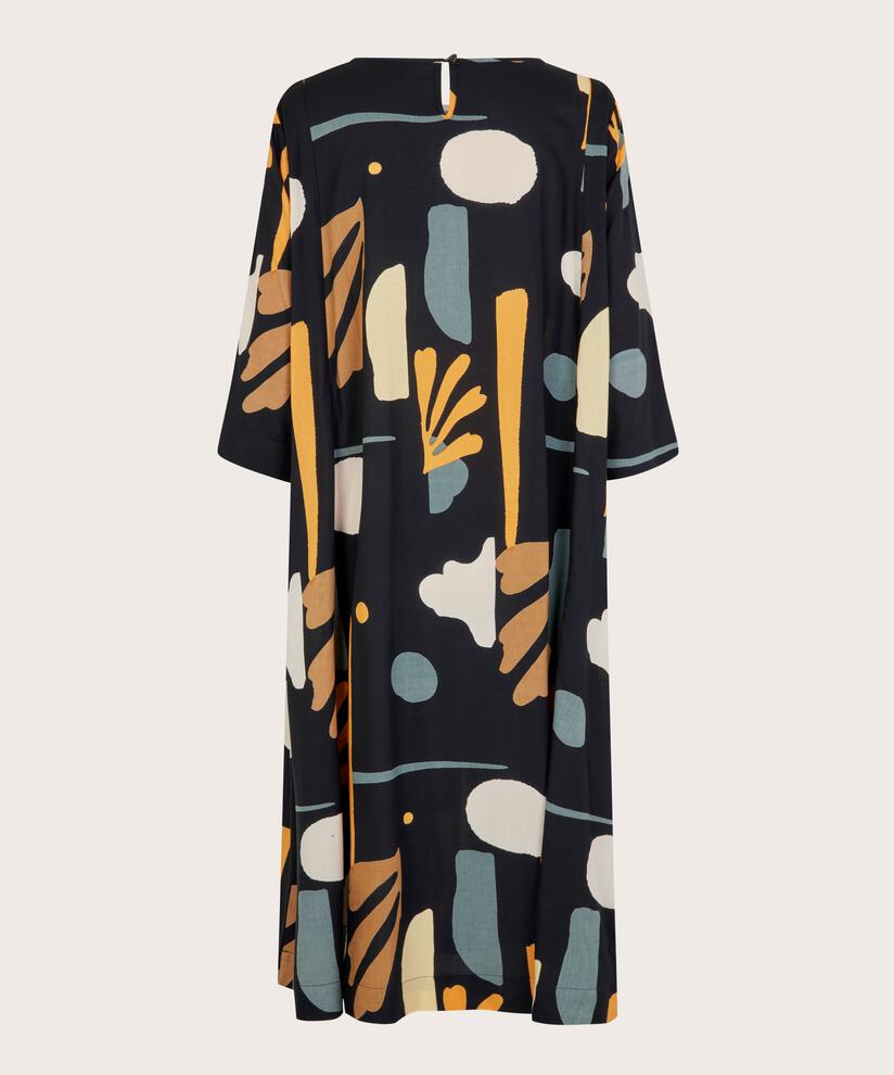 Robe En Viscose Avec Un Bouton Au Cou, Butterscotch