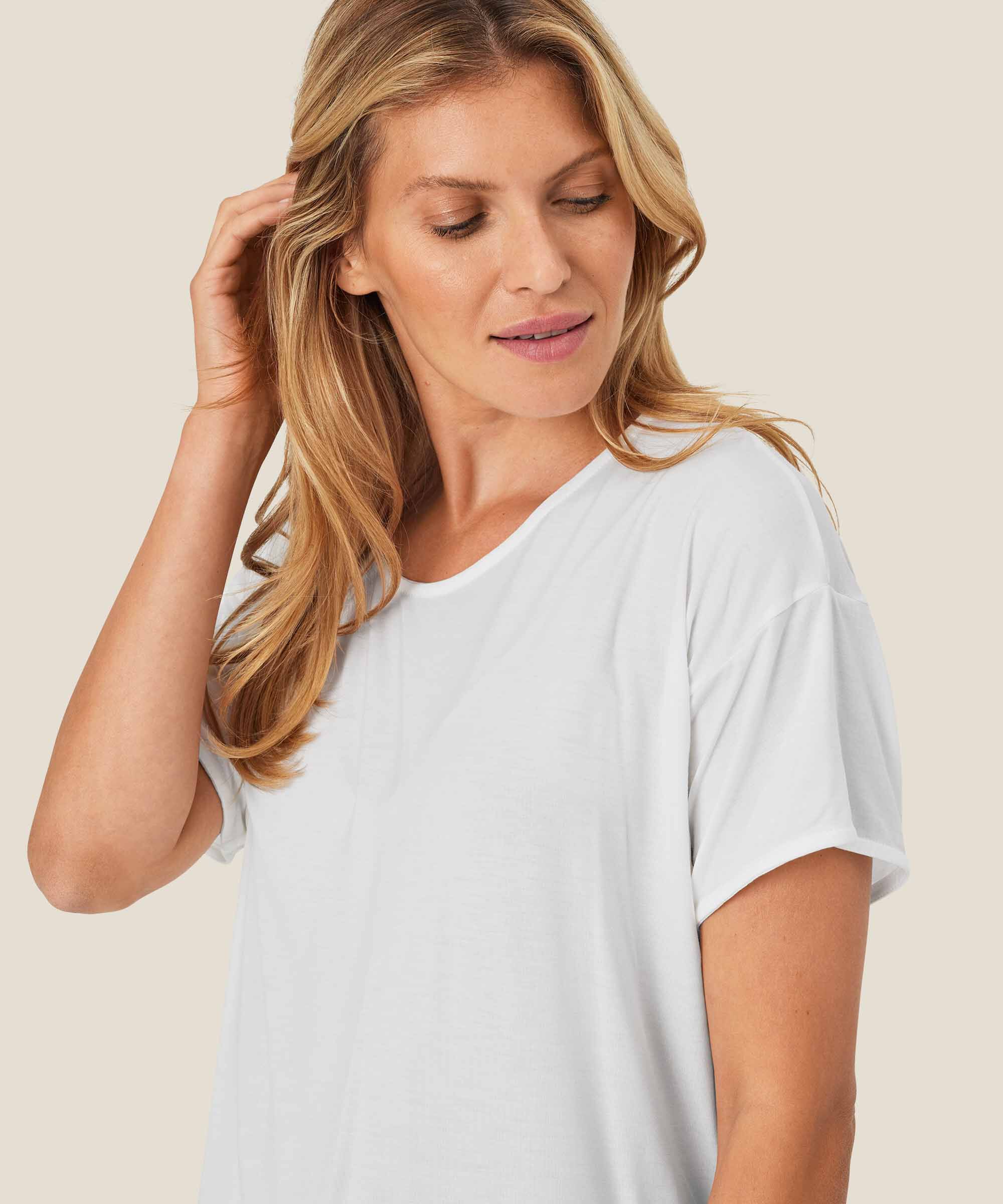 t-shirt fin en lyocell, White