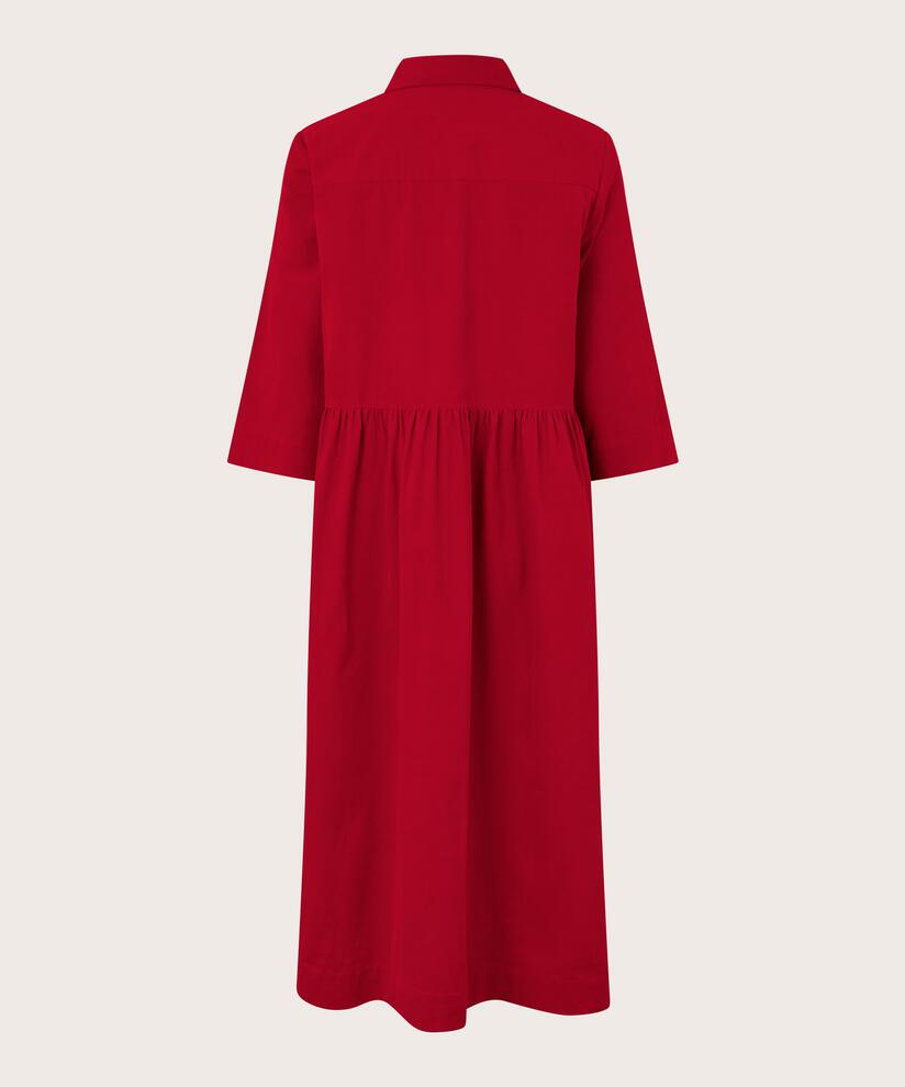 Robe Chemise En Velours À Manches 3/4, Scarlet Sage