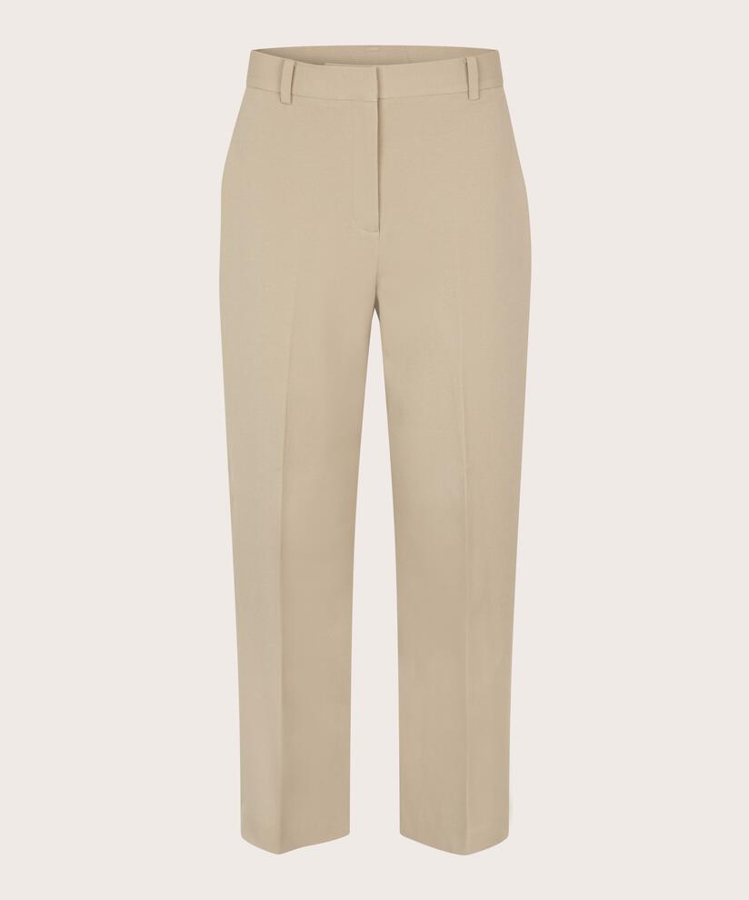 Pantalon En Coton Épais Avec Poches Fendues, Plaza Taupe