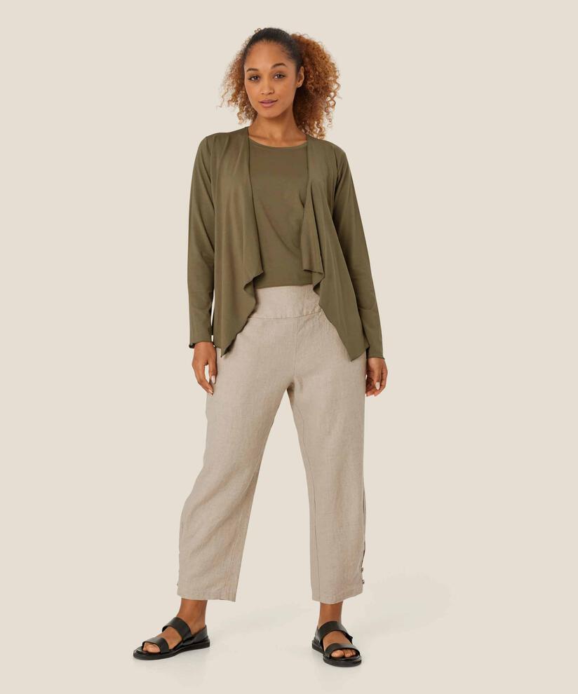 Cardigan Ouvert En Jersey, Dusky Green