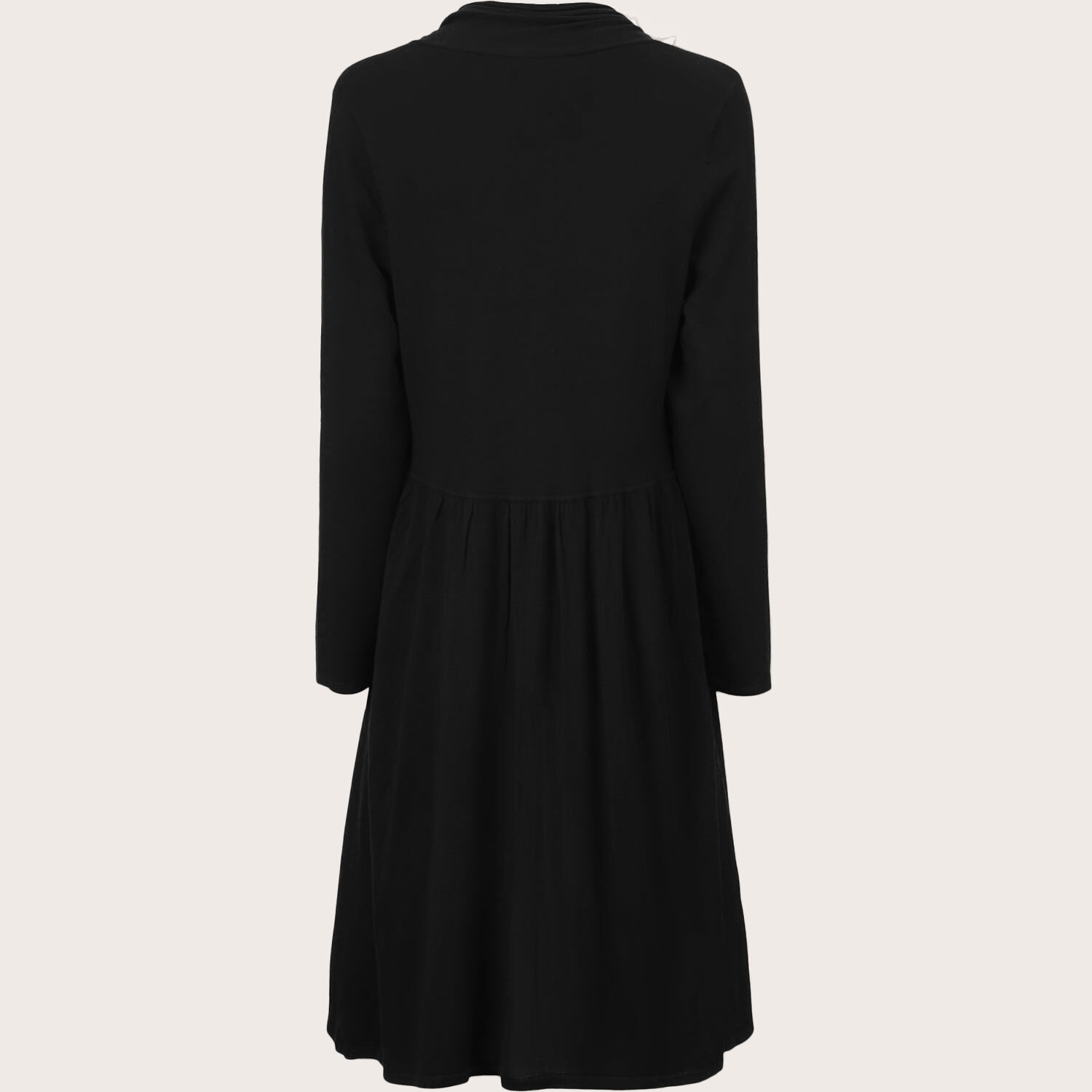 long cardigan avec plis au dos, Black