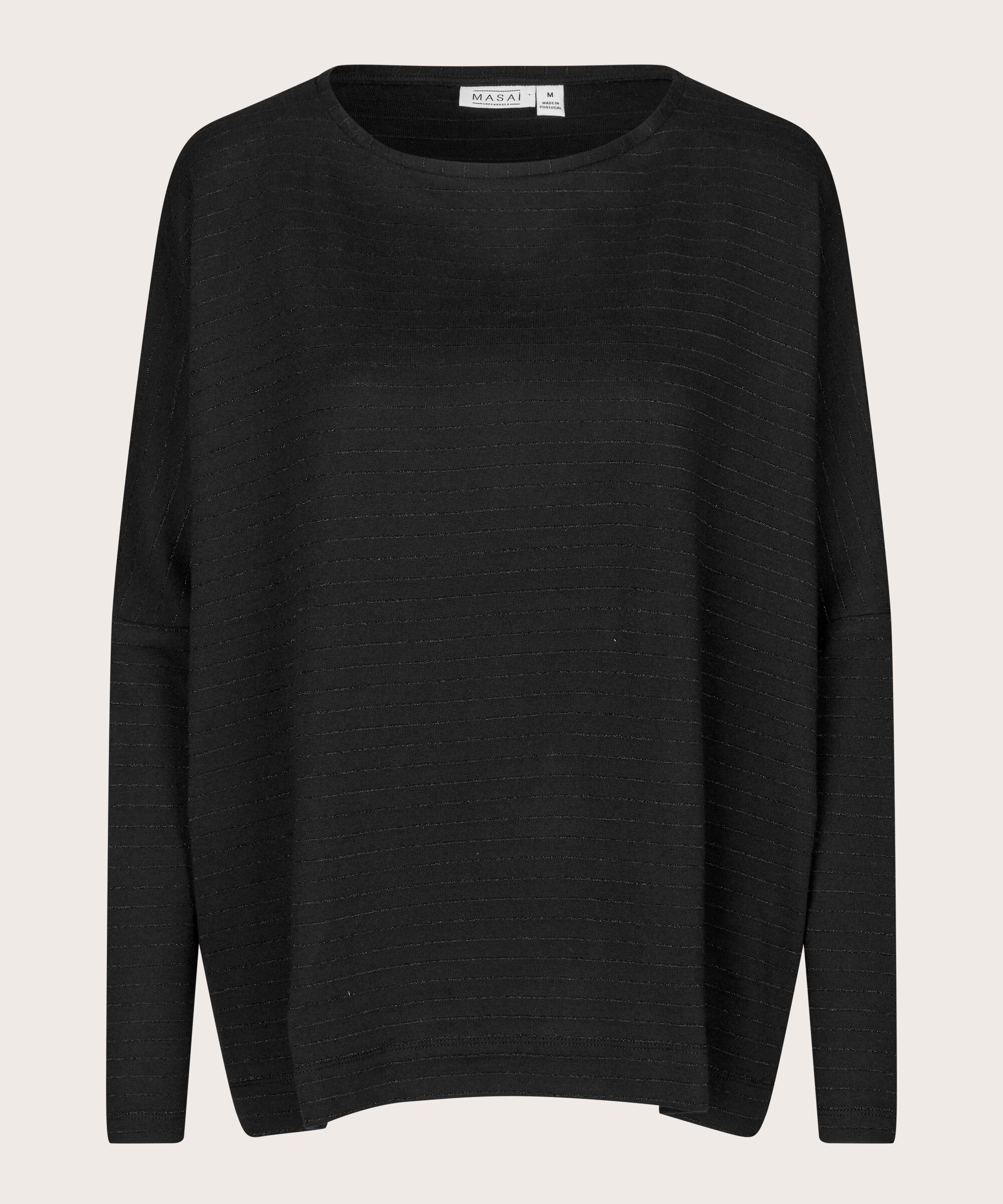 Top Oversize En Jersey À Manches Étroites, Black