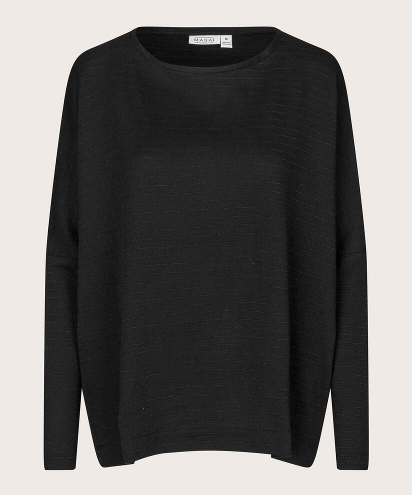 Top Oversize En Jersey À Manches Étroites, Black