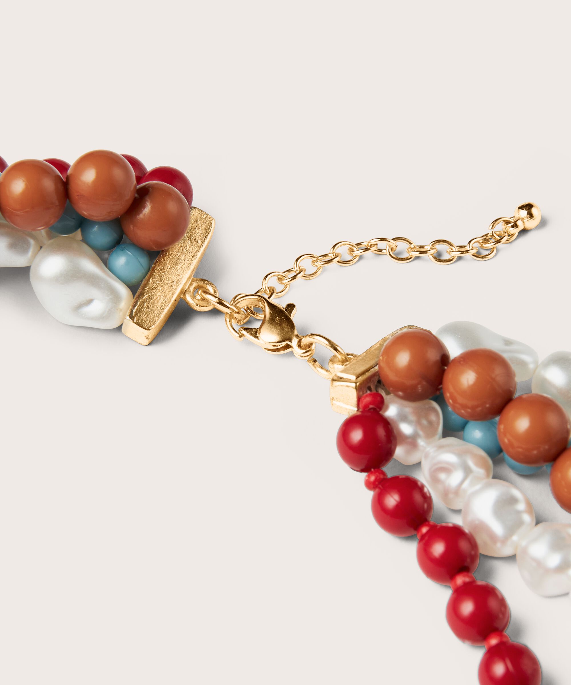 collier avec des perles colorées, Aqua