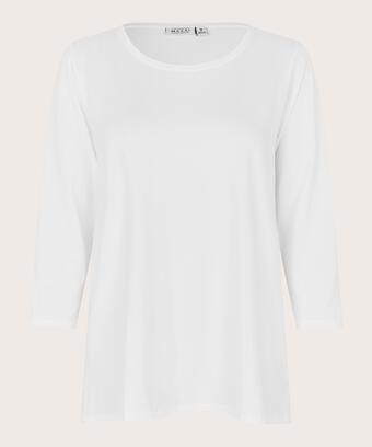 Top En Jersey Á Col Rond, White