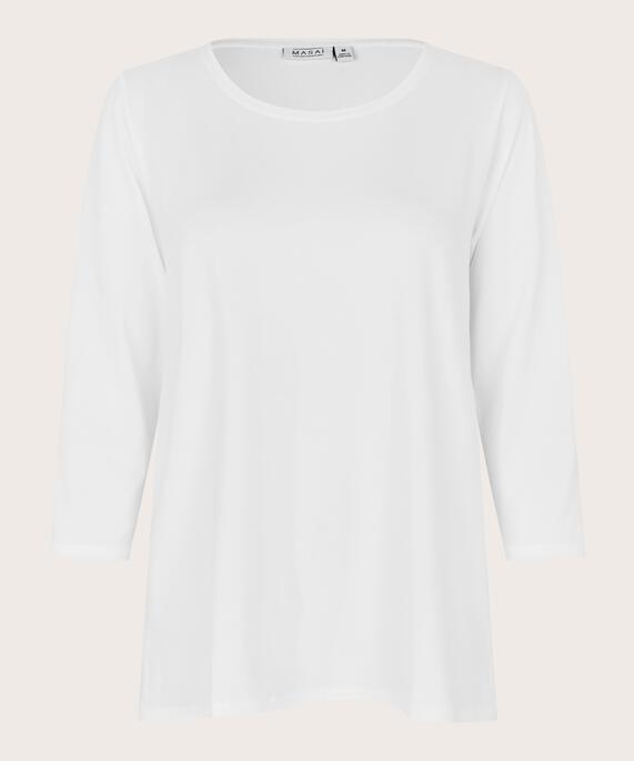Top En Jersey Á Col Rond, White