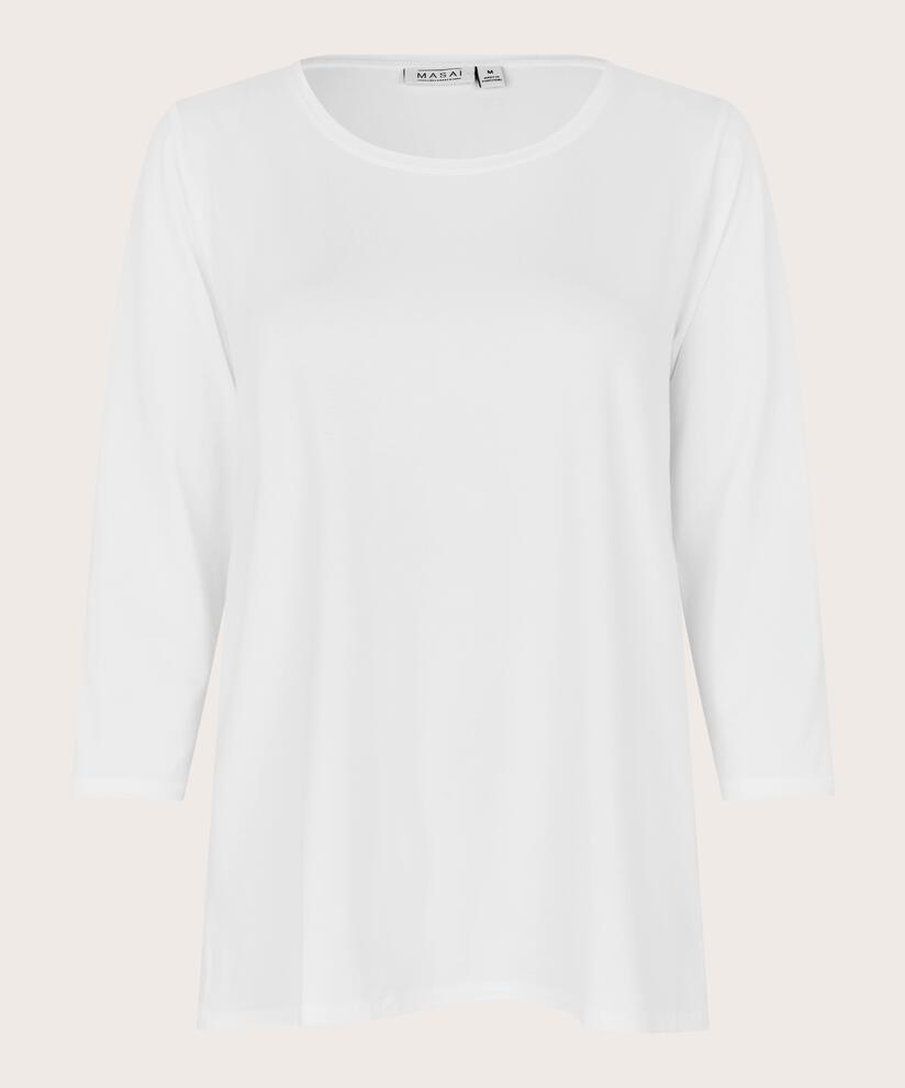 Top En Jersey Á Col Rond, White