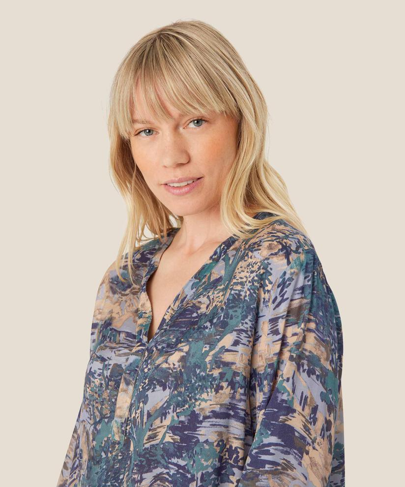 Blouse en viscose à col V, Teal