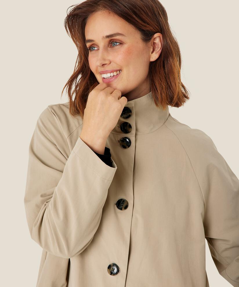manteau avec boutons et col montant, Plaza Taupe