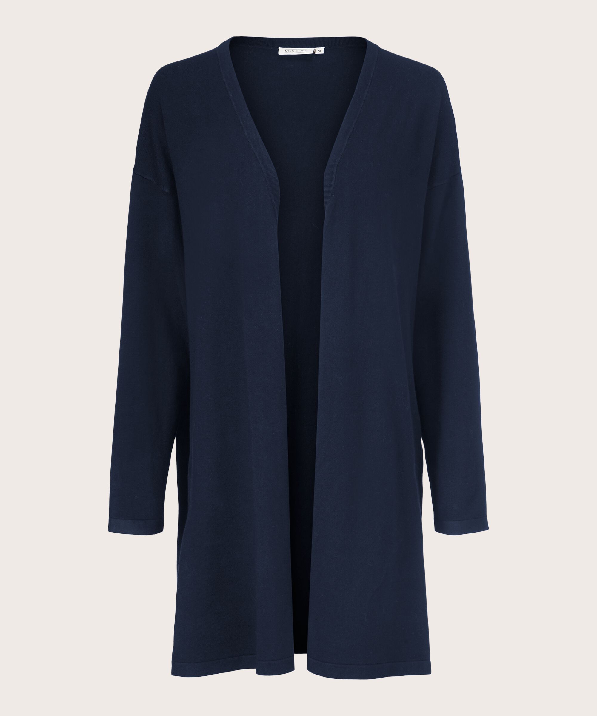 Cardigan En Fine Maille Coupe Droite, Navy