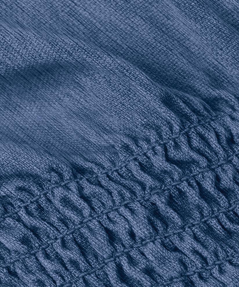 robe en jean avec volants au niveau du cou et poches fendues, Washed denim