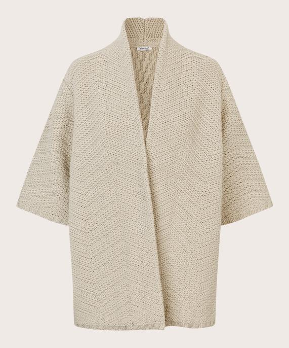 cardigan ouvert en mélange de coton, Whitecap