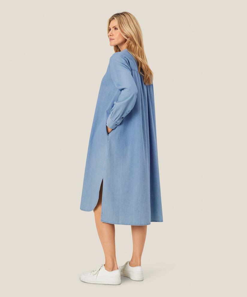 robe en jean boutonnée à manches longues, Light Denim