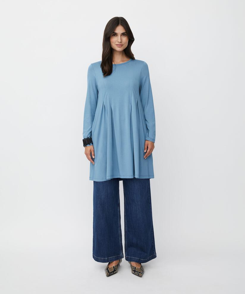 tunique en jersey avec plis et poches fendues, Proven Blue