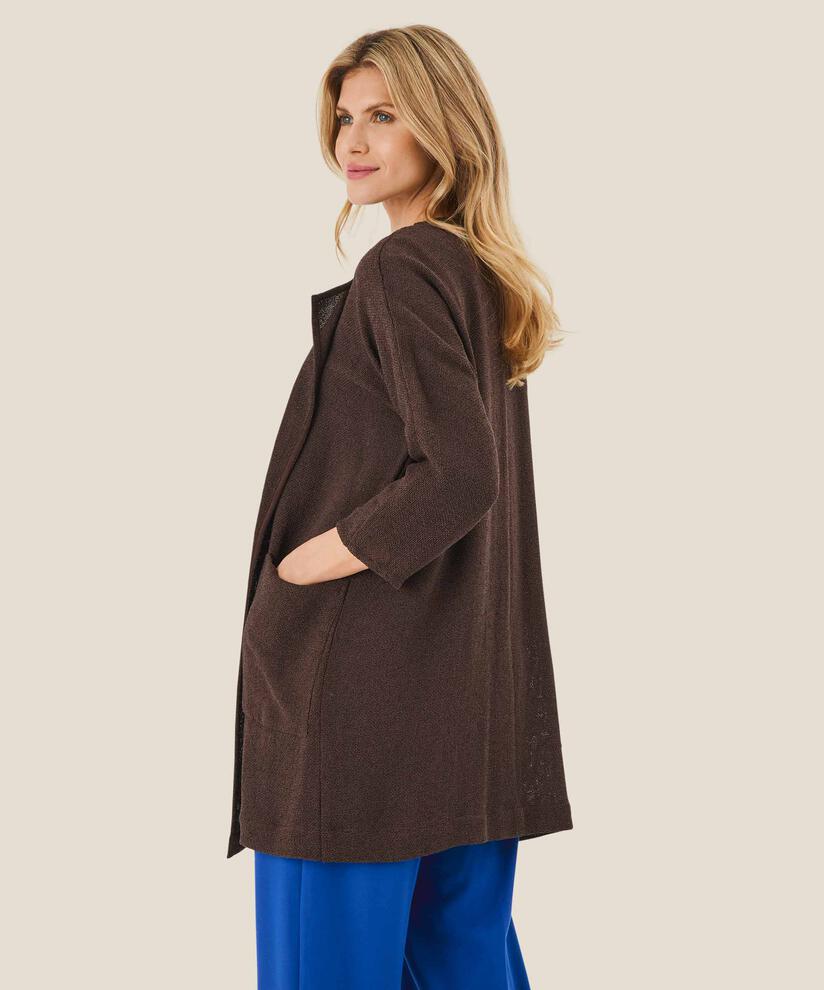 Veste Longue En Bouclé, Coffee Bean