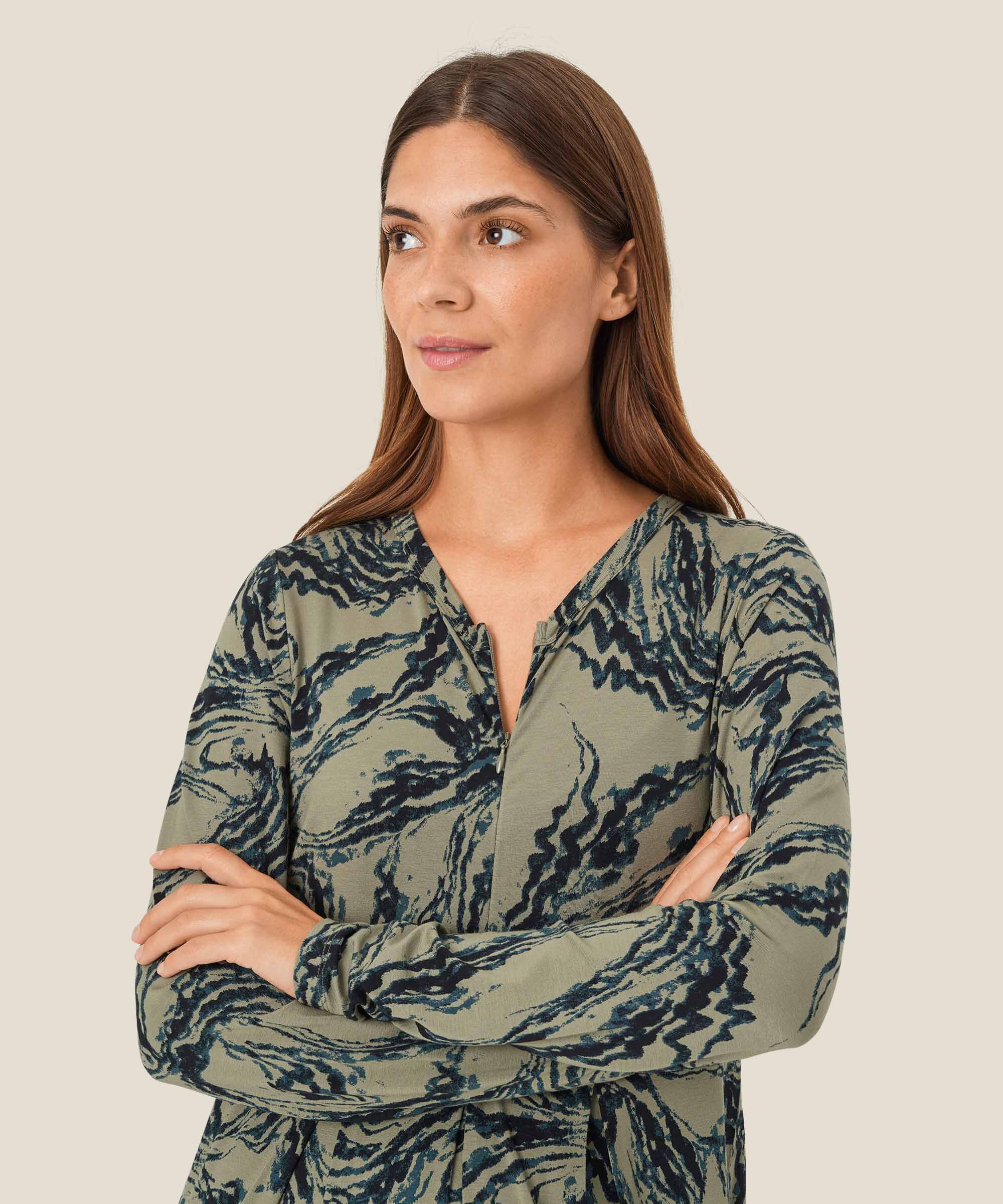 robe tulipe en jersey avec zip au cou, Vetiver