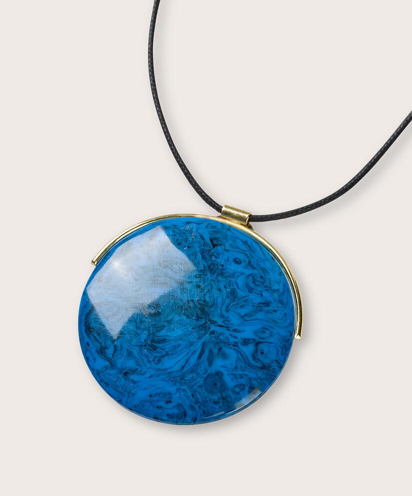 collier effet marbre avec longueur réglable, Ultramarine