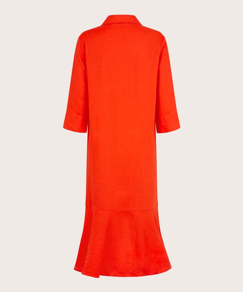 robe en lin avec boutons et poches, Orange com