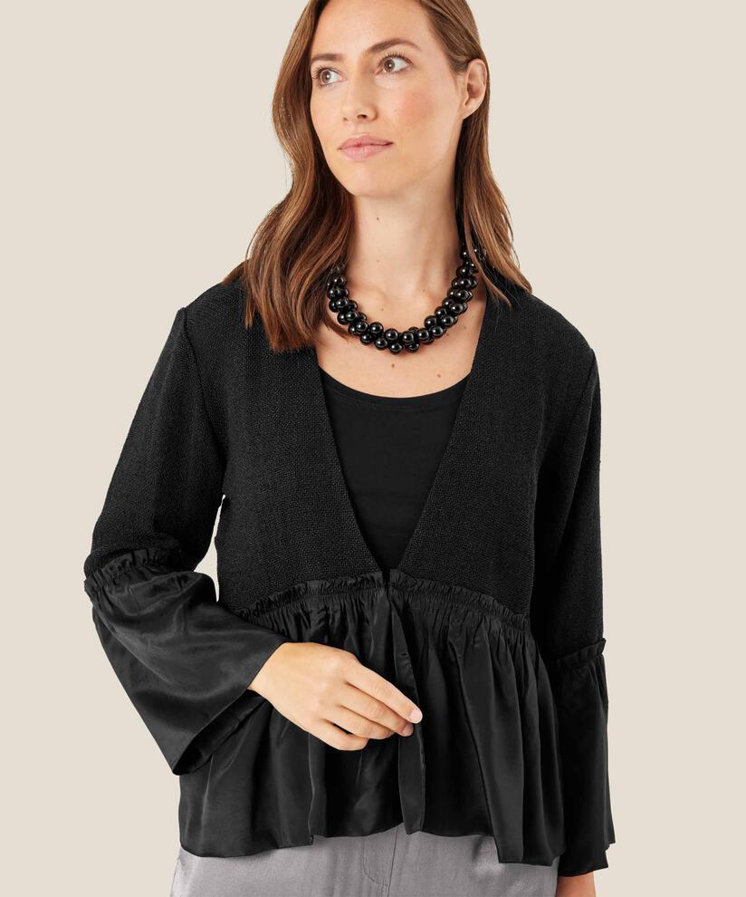 veste boucle avec fermeture simple, Black