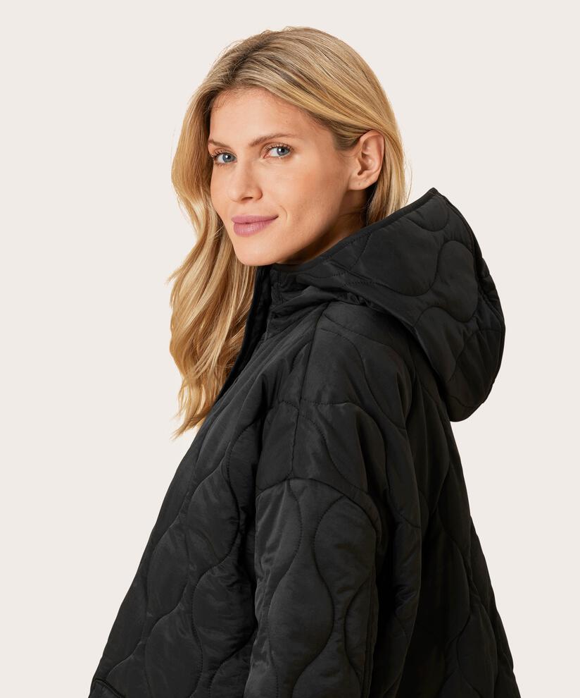 manteau matelassé à capuche, Black