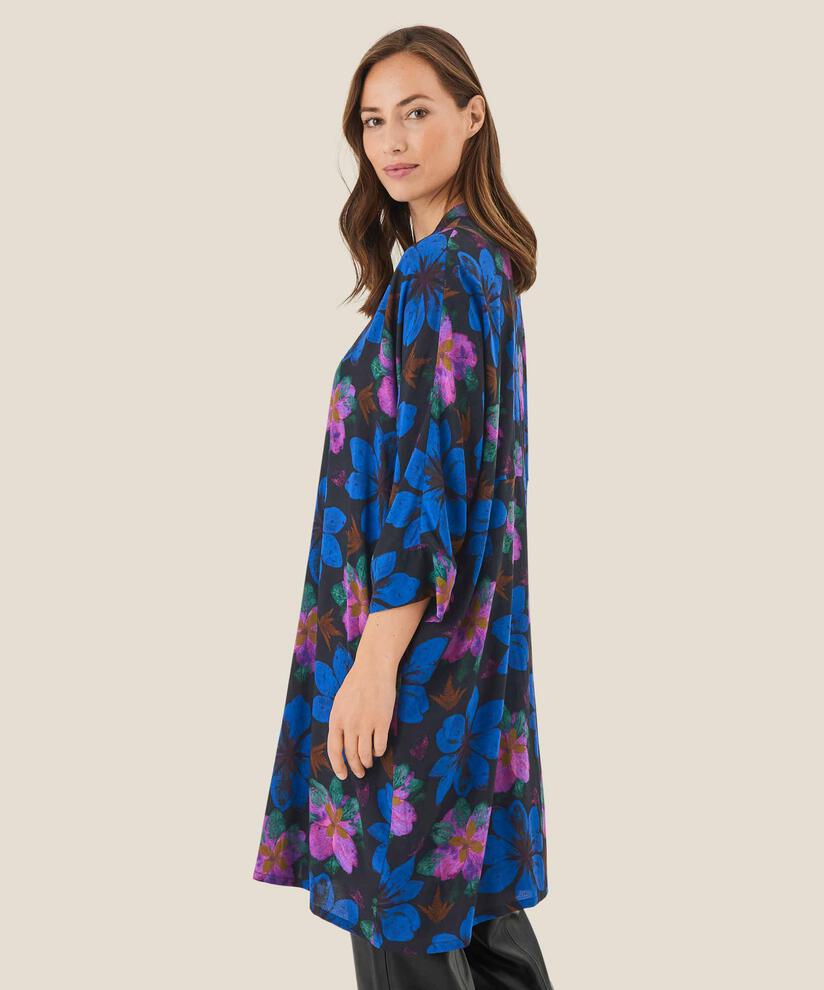 robe chemise en viscose fleurie, Wild Aster