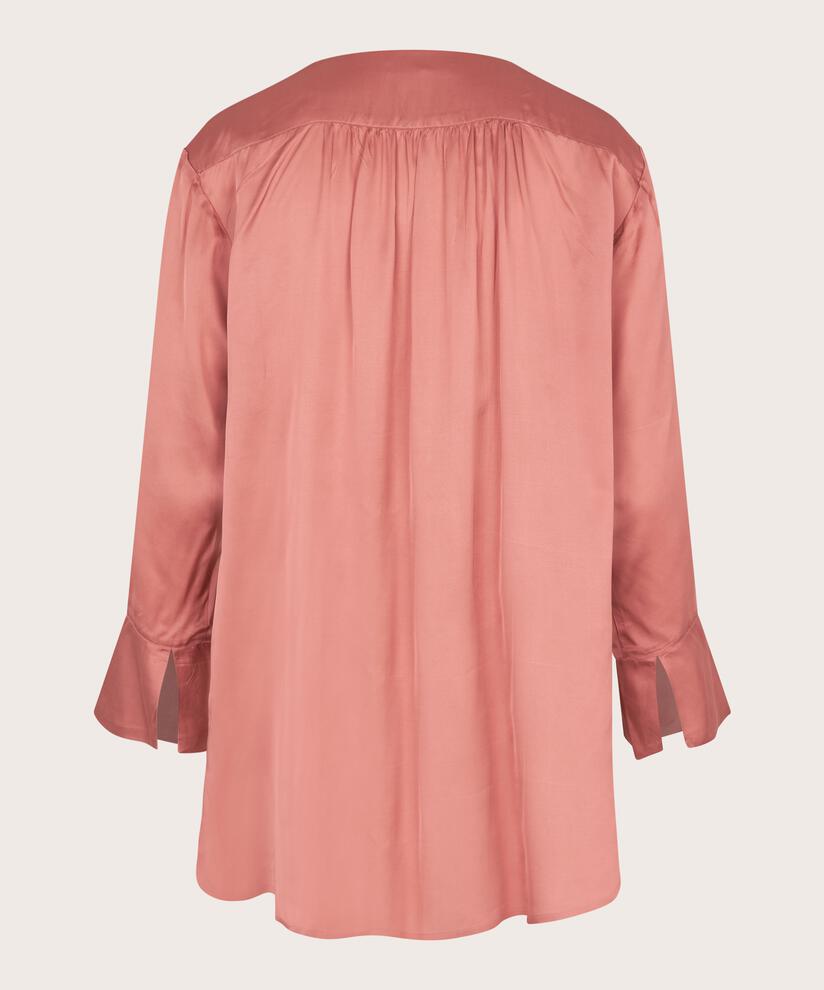 Tunique en satin de viscose effet portefeuille, Ash rose